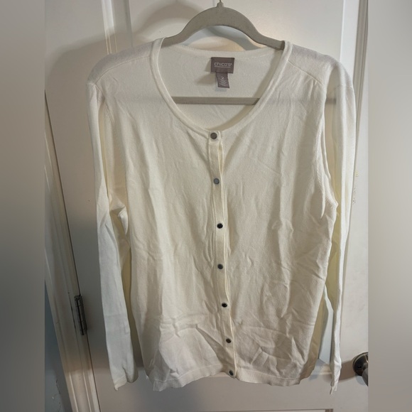 Chico's cream cardigan size large EUC - Picture 1 of 4